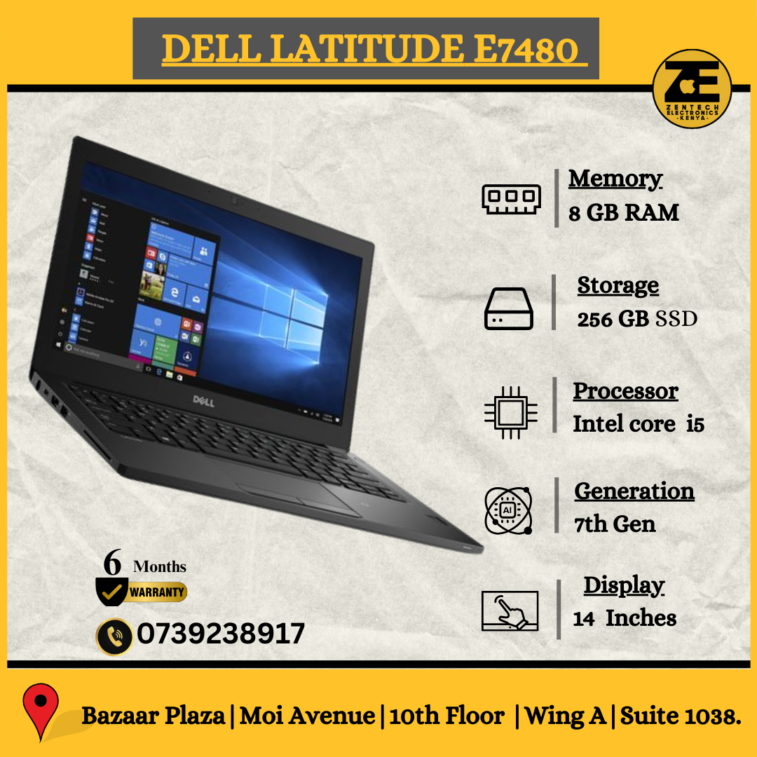 Dell Latitude 7480 front view – 14-inch Core i5 7th Gen laptop